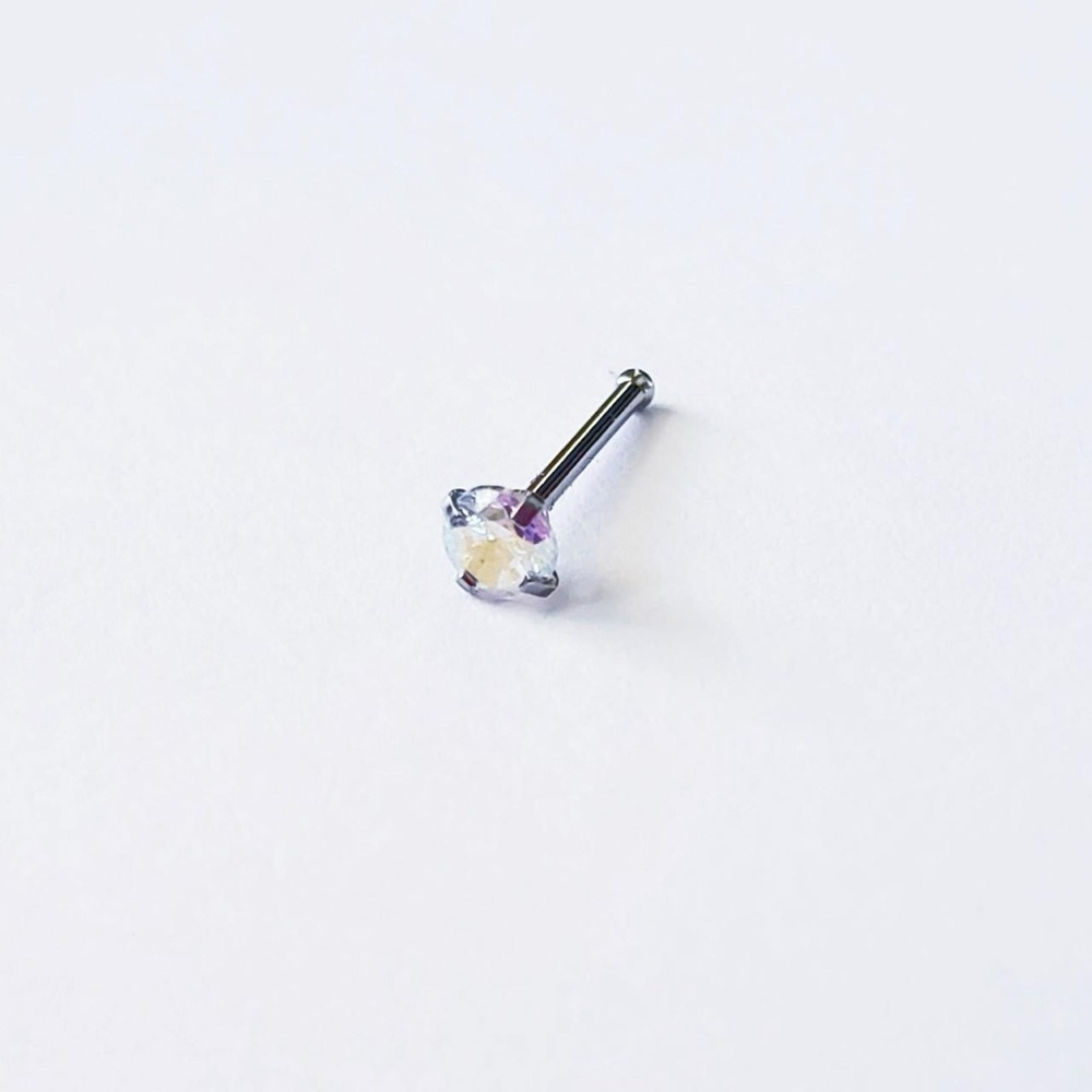 20g nose bone stud with gem, nose ring